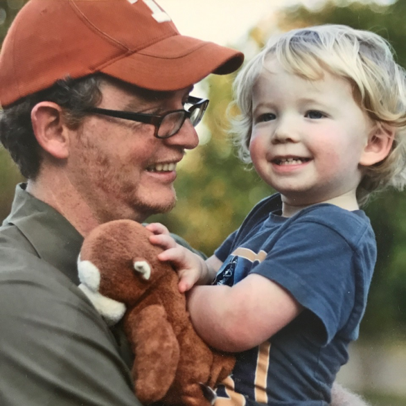 Steve holding Charlie as a toddler in 2006.