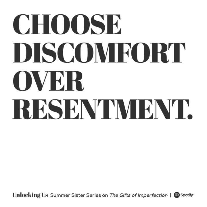 There is no authenticity without boundaries. This is tough for those of us who were raised to believe that being liked and keeping people comfortable are more important than our own self-worth. My mantra in those moments: 'Choose discomfort over resentment.' Listen on Spotify to the Summer Sister Series on the Unlocking Us Podcast.