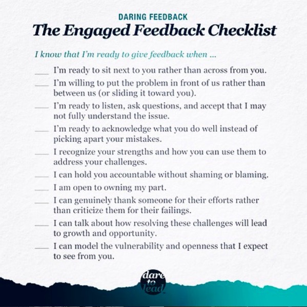 Engaged Feedback checklist