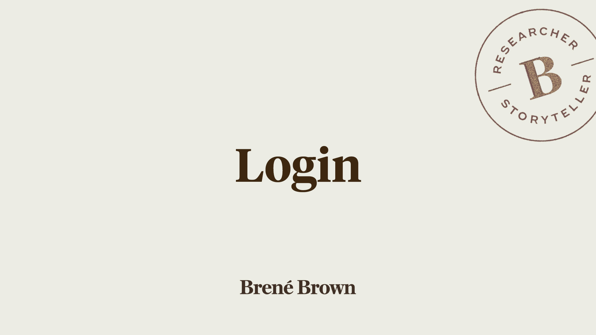Login - Brené Brown