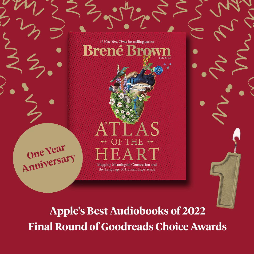 Atlas of the Heart celebrates its one year anniversary and awards for Apple's best audiobooks of 2022 and for making it to the final round of the Goodreads Choice Awards.