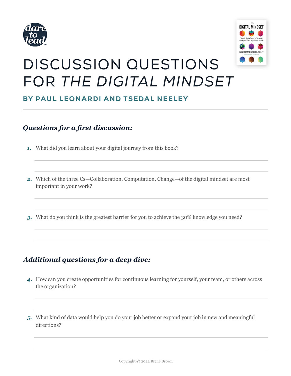 The Digital Mindset Discussion Questions by Paul Leonardi and Tsedal Neeley