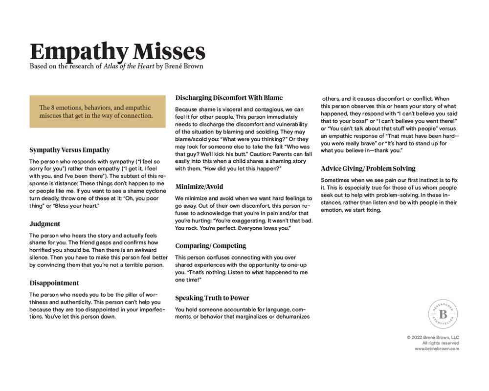 Eight empathic misses that get in the way of connection.