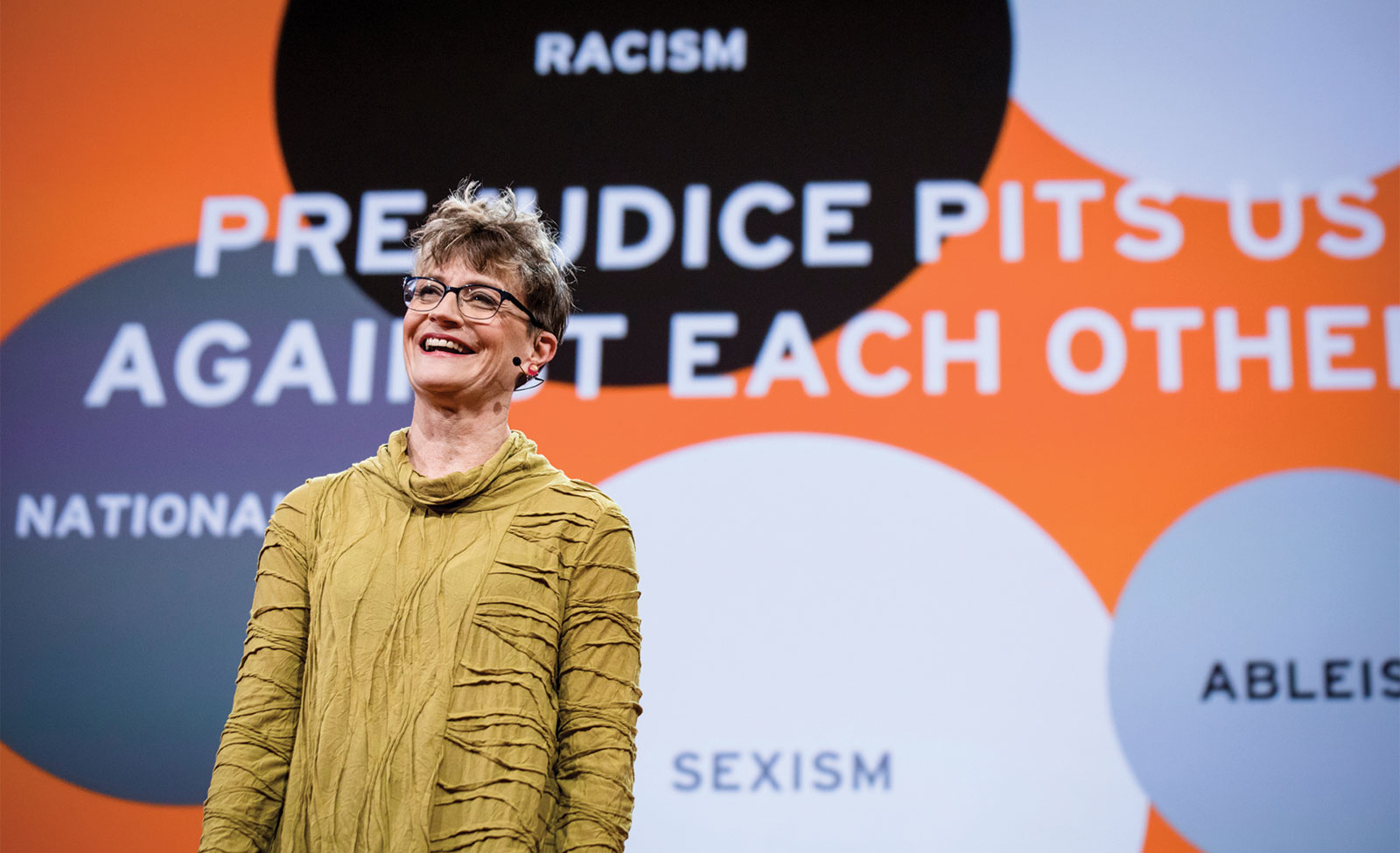 Ashton onstage during her 2017 TED talk; photography courtesy of TED.