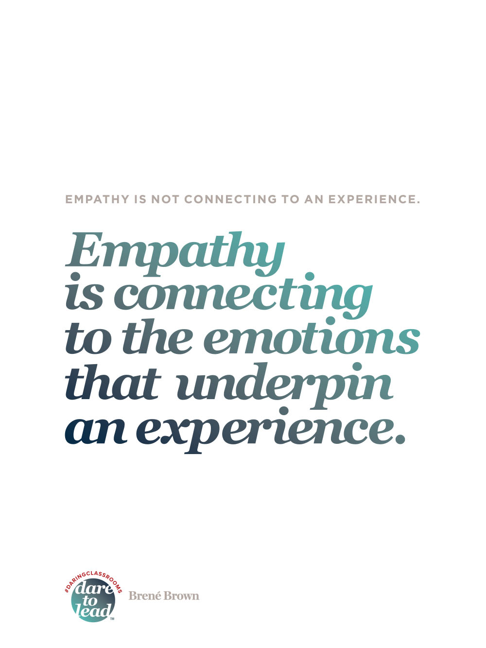 Empathy is not connecting to an experience. Empathy is connecting to the emotions that underpin an experience.