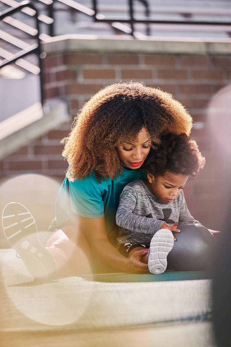 Natasha and her son Liam for an Under Armour Mother’s Day Campaign.