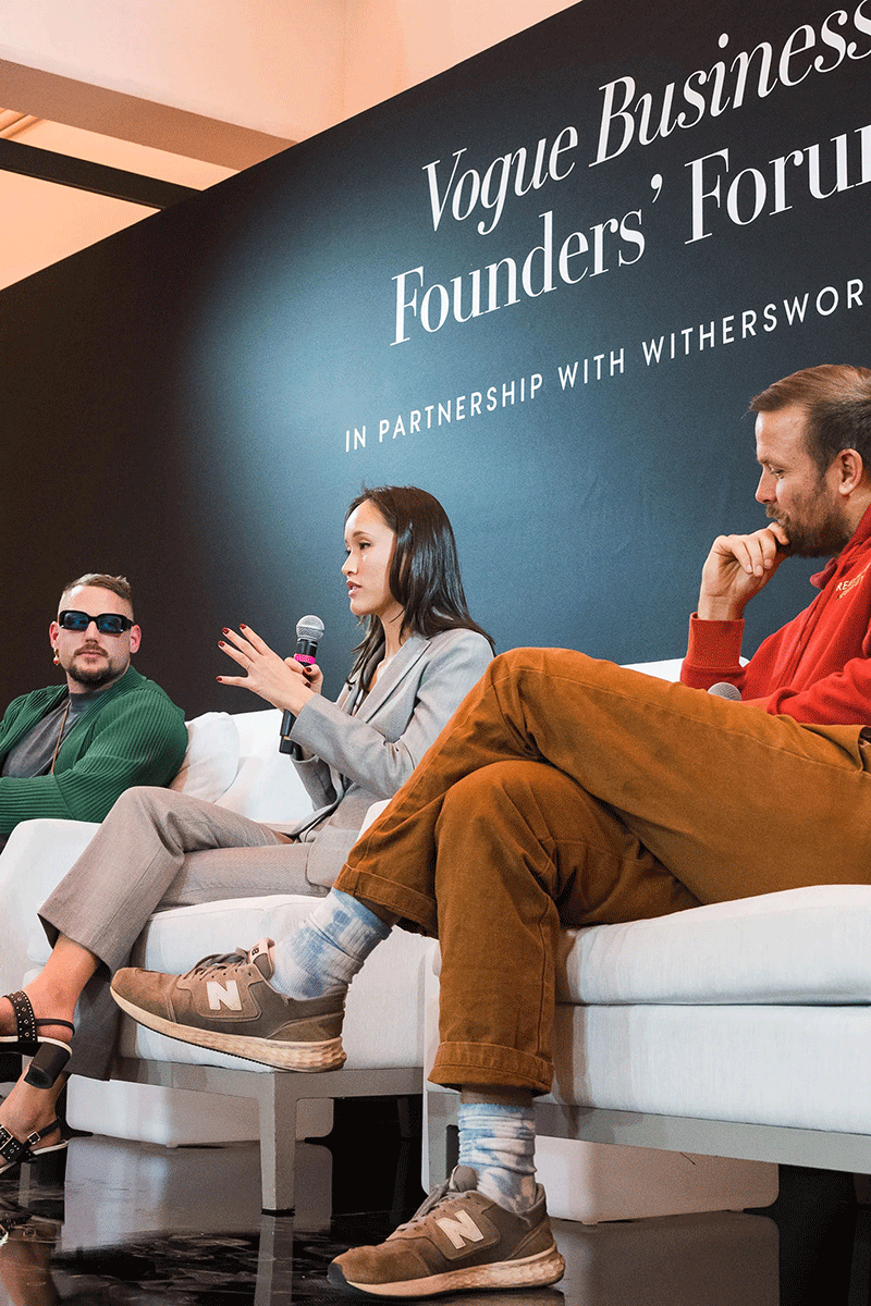 Lauren speaking at the 2023 Vogue Business Founders’ Forum