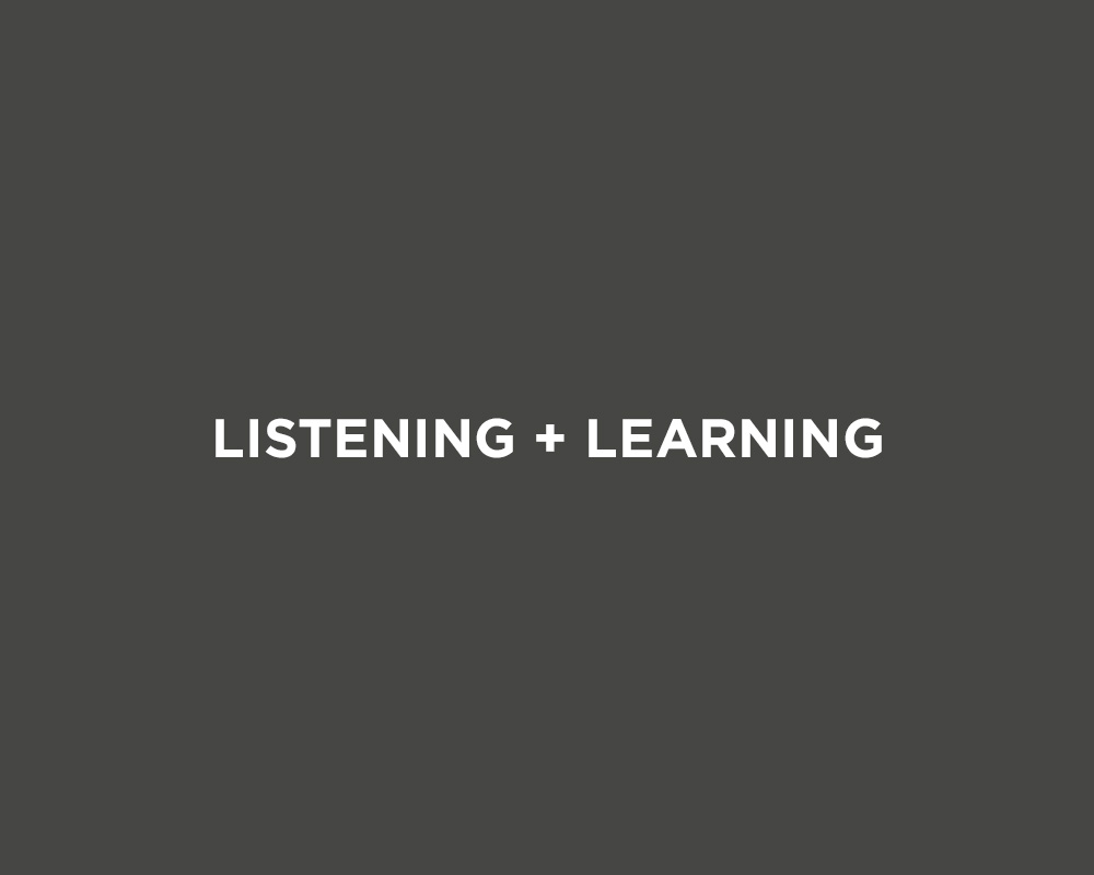 Gray image with Listening + Learning typed